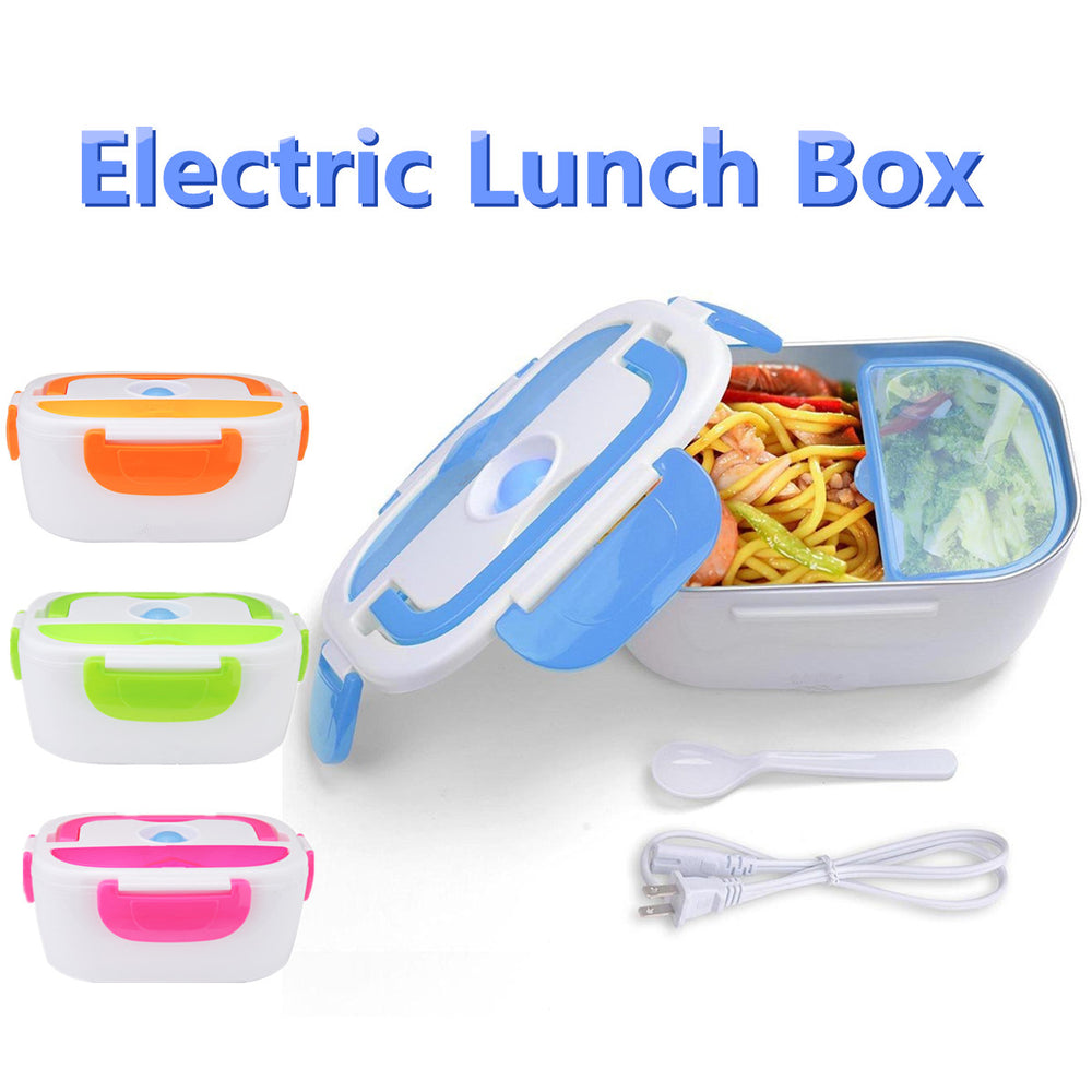 Electric Lunch Box with Stainless Steel Inner – Portable Food Heating Box (Random Color)