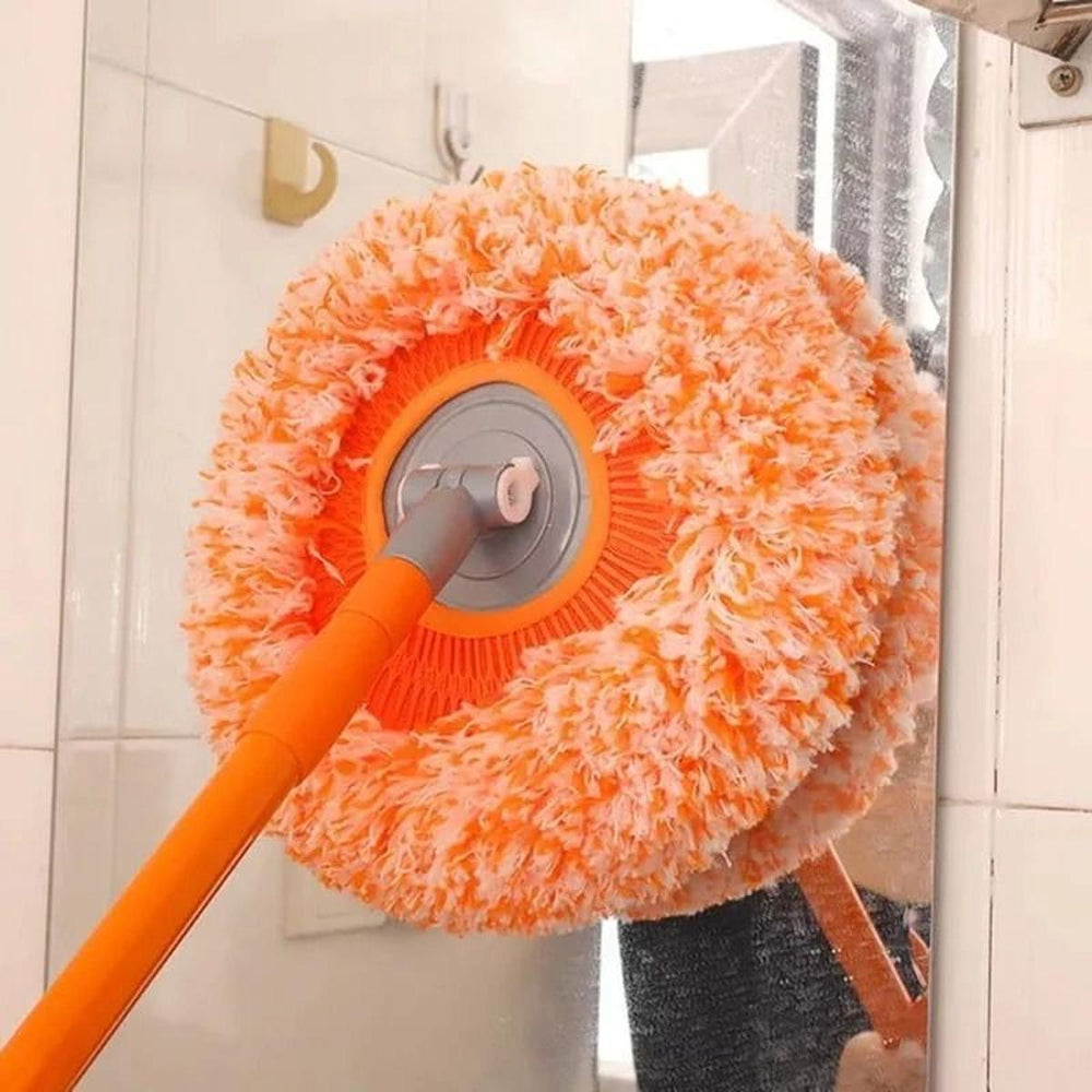 360° Rotating Microfiber Orange Mop | Extendable Handle Telescopic Floor Cleaning Mop | Sunflower Round Mop For Home, Office And Car Screen | Orange mop