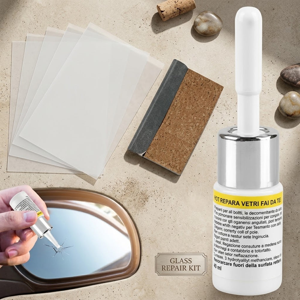 Windshield Crack Repair Kit – DIY Auto Glass Resin Repair Set for Chips, Cracks & Bullseyes