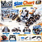DOG Mechanical RC Stunt Car – 8 Tire Deformation, 360° Rotation, 2.4GHz Wireless Remote Control, Drift & Stunt Flip, LED Lights, Tail Spray Function