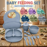 Kids Silicone Feeding Set Todler Meal Set 100 % Silicone Baby Meal Set Silicone Set Childerns Meal Training Set Cutlery .