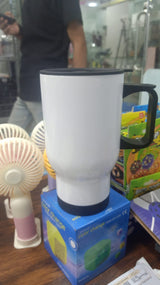 White Glossy Steel Coffee Mug 500ml – Durable Stainless Steel Cup for Hot & Cold Drinks | Office, Travel & Home Use