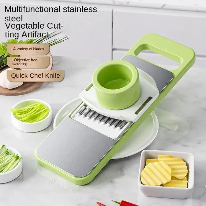 5in1 Vegetable Cutter | Multifunctional Stainless Steel Vegetable Cutter & Slicer | 5-in-1 Kitchen Tool - 12 Inch | Vegetable Cutter Peeler Slicer Dicer Grater