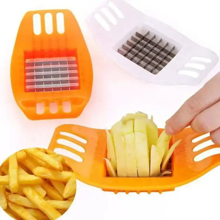 Multifunctional Potato Cutter and French Fry Maker – Stainless Steel Vegetable and Fruit Slicer, Chopper, Dicer, Kitchen Tool for Cutting Fries, Chips, and Healthy Snacks – Durable ABS Handle with 36-Blade Grid (Random Color)