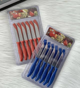 12Pcs Mini Stainless Steel Knife Set – Compact 14.5cm Carbon Steel Knives for Daily Cutting & Chopping (Random color)
