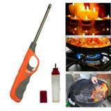 Electronic Refillable Gas Lighter for Kitchen, Stove, Candle, Camping, and Outdoor Use – Durable Butane Ignition with Easy Refill Design, Portable and Eco-Friendly Multipurpose Flame Lighter for Cooking, Grills, Fireplaces, and Travel (Random Color)
