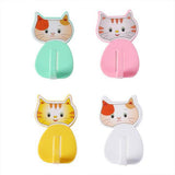 12 Pcs Cat Kitty Wall Hooks – Metallic Wall Hooks for Keys, Kitchen, Bathroom, and Home Organization (Random Colors)