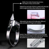 Stainless Steel Self-Defense Ring with Hidden Blade – Adjustable Mini Knife Ring for Personal Safety – Wearable Concealed Protection Tool for Men & Women