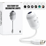 2-in-1 USB Galaxy Star Projector Night Light | 6 Projection Lenses | Adjustable Brightness Starry Sky & Night Lamp